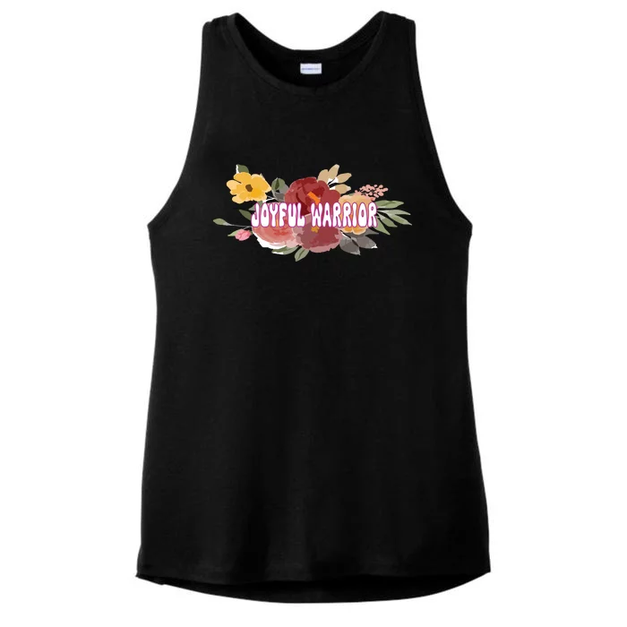 Floral Joyful Warrior For Kamala Harris Walz Madam President Ladies Tri-Blend Wicking Tank