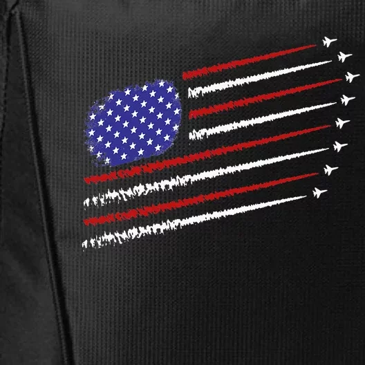 Fighter Jets With USA American Flag 4th Of July Celebration City Backpack