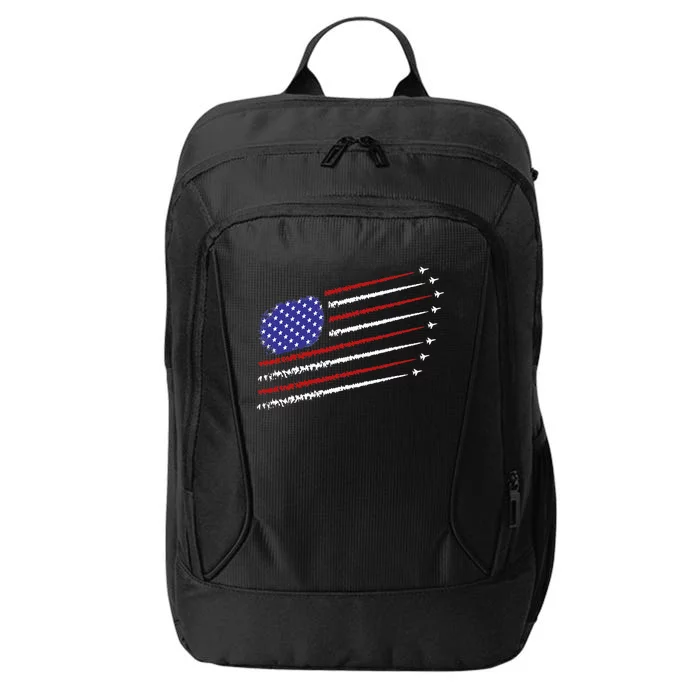 Fighter Jets With USA American Flag 4th Of July Celebration City Backpack