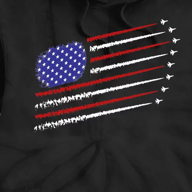 Fighter Jets With USA American Flag 4th Of July Celebration Tie Dye Hoodie