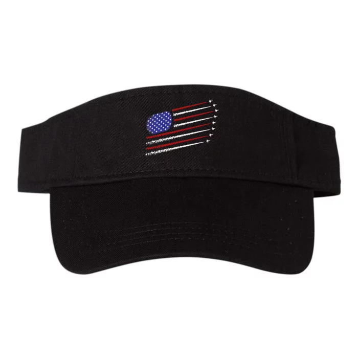 Fighter Jets With Usa American Flag Valucap Bio-Washed Visor