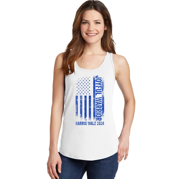 Funny Joyful Warrior Harris Waltz 2024 Usa Flag Ladies Essential Tank