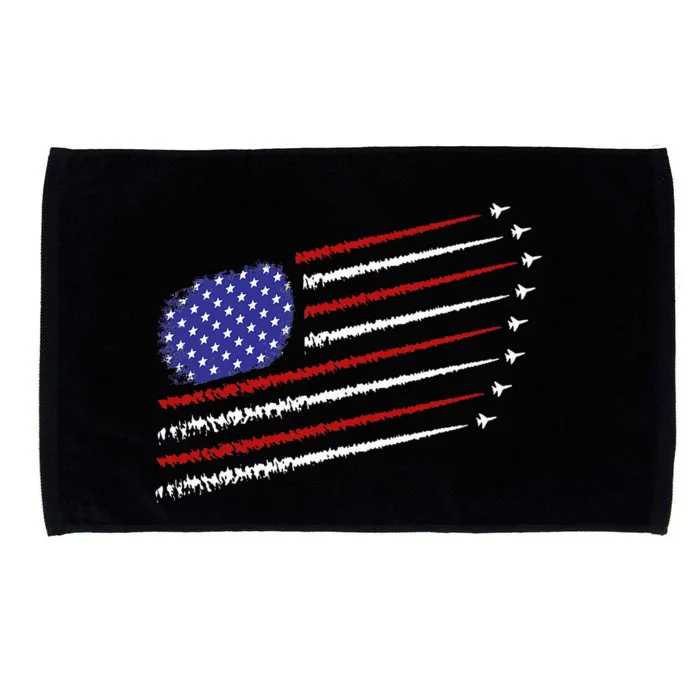 Fighter Jets With Usa American Flag Microfiber Hand Towel