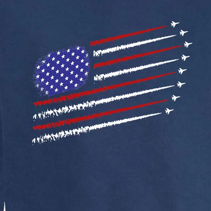 Fighter Jets With Usa American Flag Garment-Dyed Sweatshirt