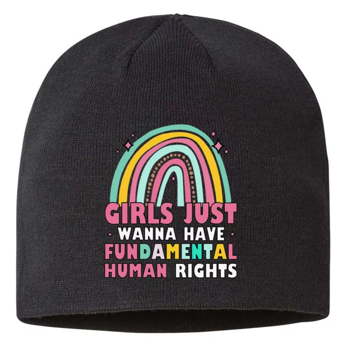 Feminists Just Wanna Have Fundamental Rights Rainbow 8 1/2in Sustainable Knit Beanie