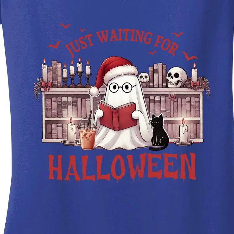 Funny Just Waiting For Halloween Gift Women's V-Neck T-Shirt