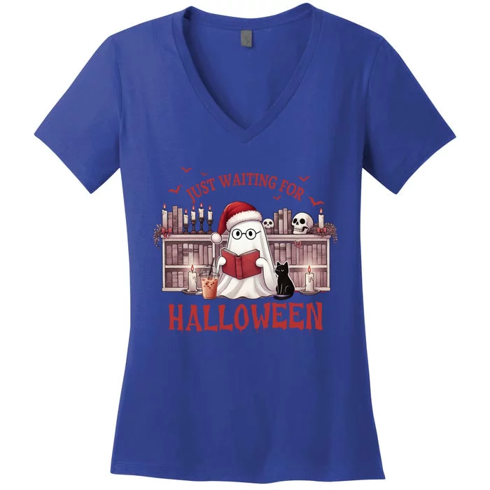 Funny Just Waiting For Halloween Gift Women's V-Neck T-Shirt