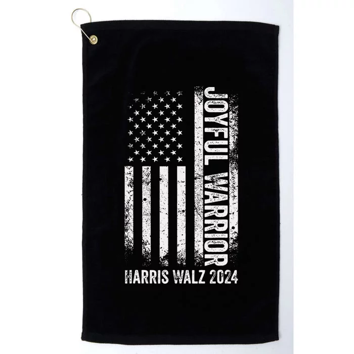 Funny Joyful Warrior Kamala Harris Waltz 2024 Usa Flag Platinum Collection Golf Towel