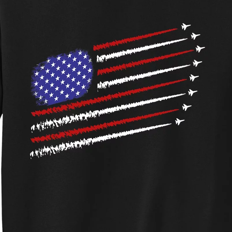 Fighter Jets With Usa American Flag 4th Of July Celebration Tall Sweatshirt