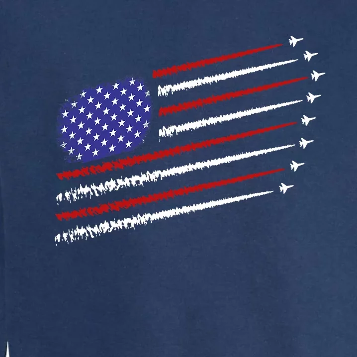 Fighter Jets With Usa American Flag 4th Of July Celebration Garment-Dyed Sweatshirt