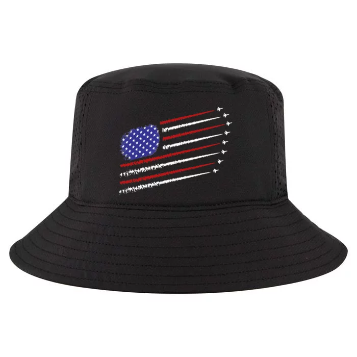 Fighter Jets With USA American Flag 4th Of July Celebration Cool Comfort Performance Bucket Hat