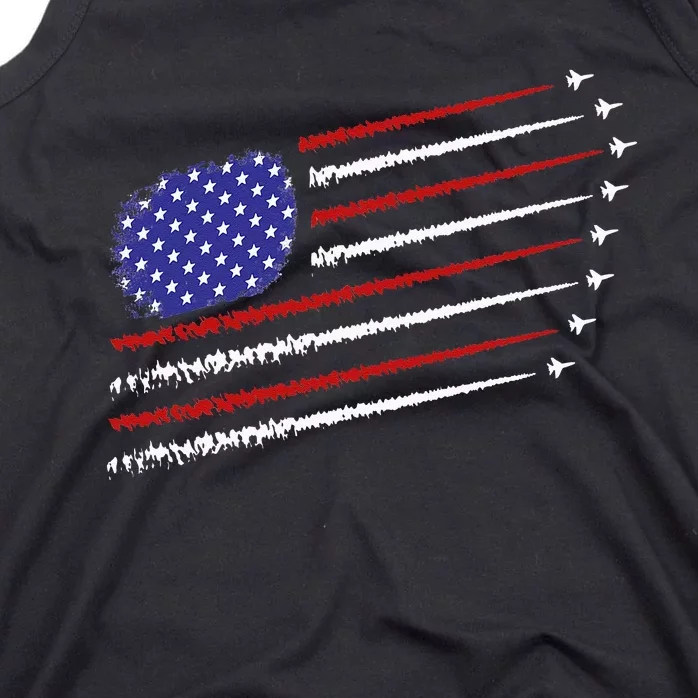 Fighter Jets With USA American Flag 4th Of July Celebration Tank Top