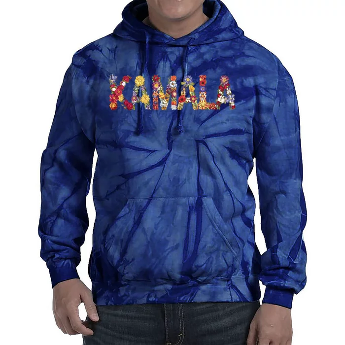 Floral Kamala 2024 Feminine First Female President Tie Dye Hoodie