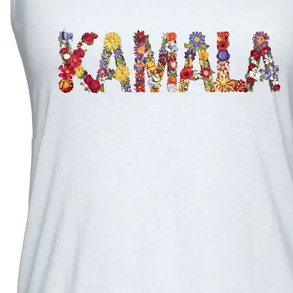 Floral Kamala 2024 Feminine First Female President Ladies Essential Flowy Tank