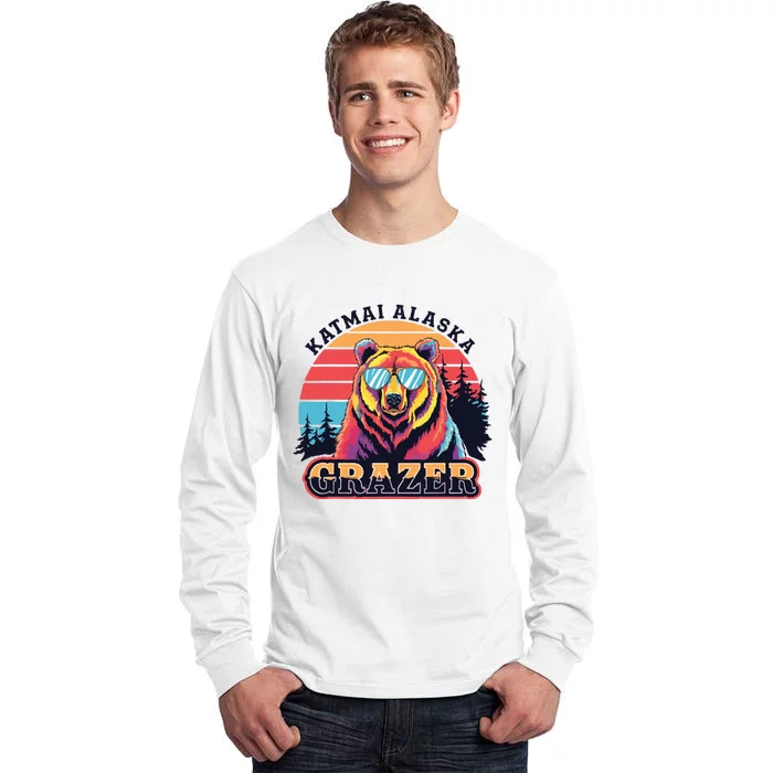 Funny Katmai Alaska Grazer Vintage Fat Bear Week 2024 Tall Long Sleeve T-Shirt