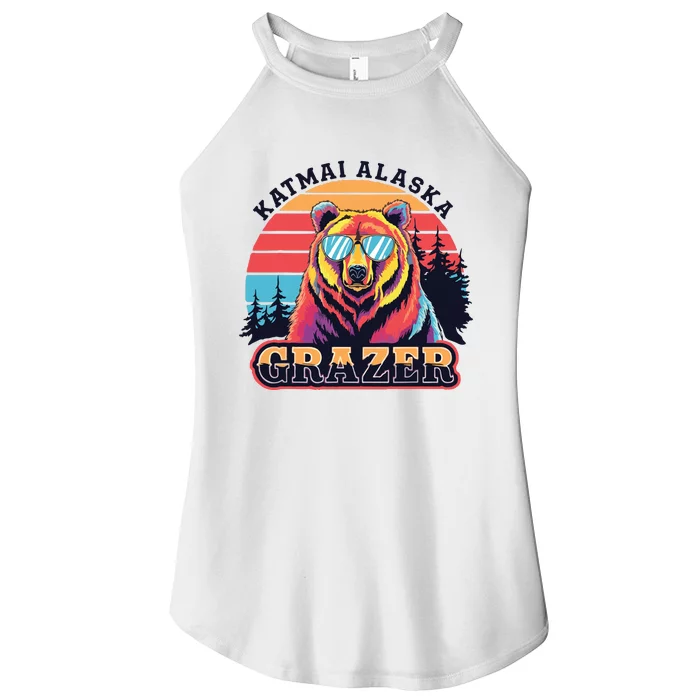 Funny Katmai Alaska Grazer Vintage Fat Bear Week 2024 Women’s Perfect Tri Rocker Tank