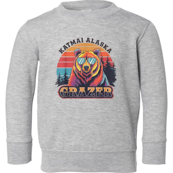 Funny Katmai Alaska Grazer Vintage Fat Bear Week 2024 Toddler Sweatshirt