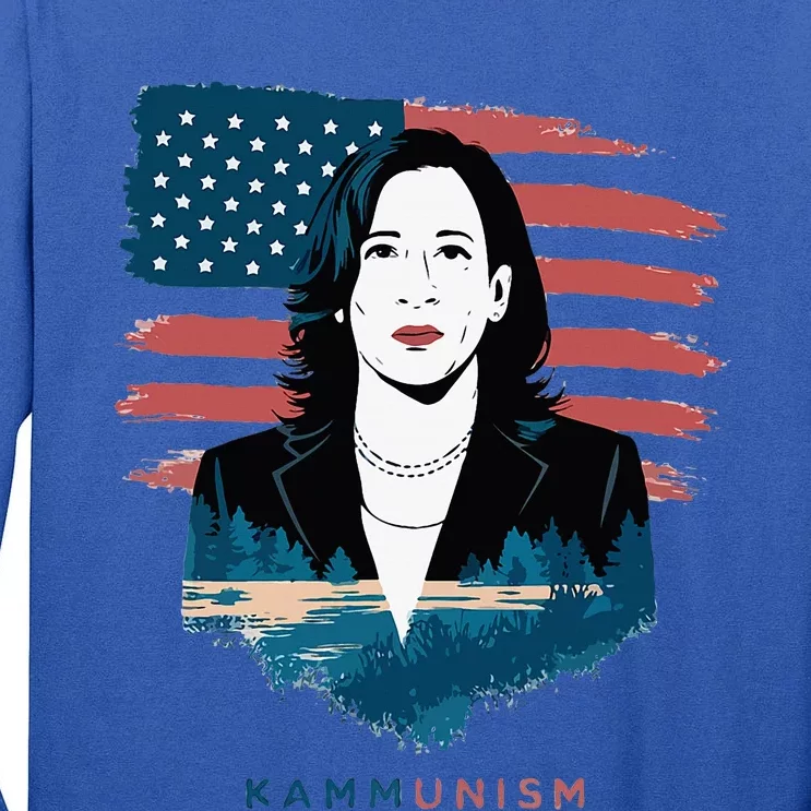 Funny Kammunist Anti Kamala Harris Funny Election 2024 Tall Long Sleeve T-Shirt