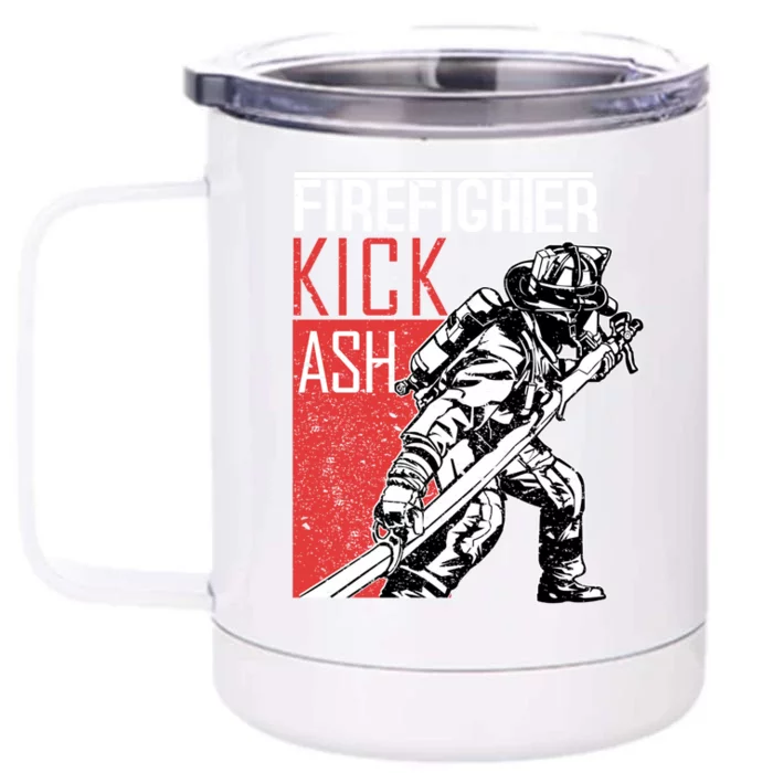 Firefighter Kick Ash Fire Gift Front & Back 12oz Stainless Steel Tumbler Cup