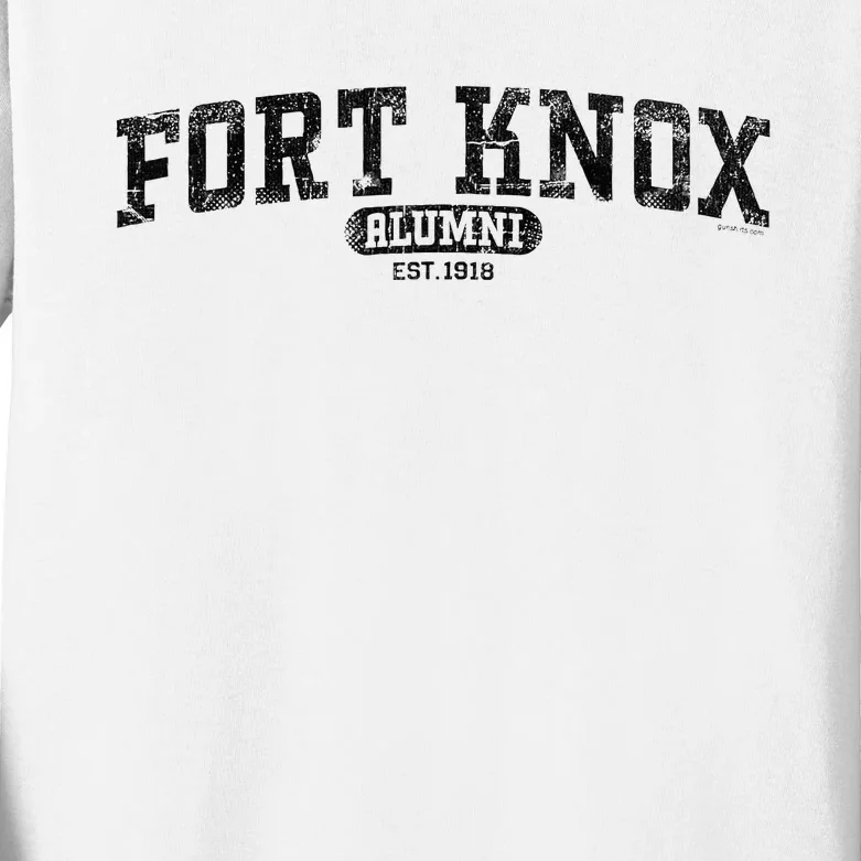 Fort Knox Alumni Retro Army Base Kentucky Kids Long Sleeve Shirt