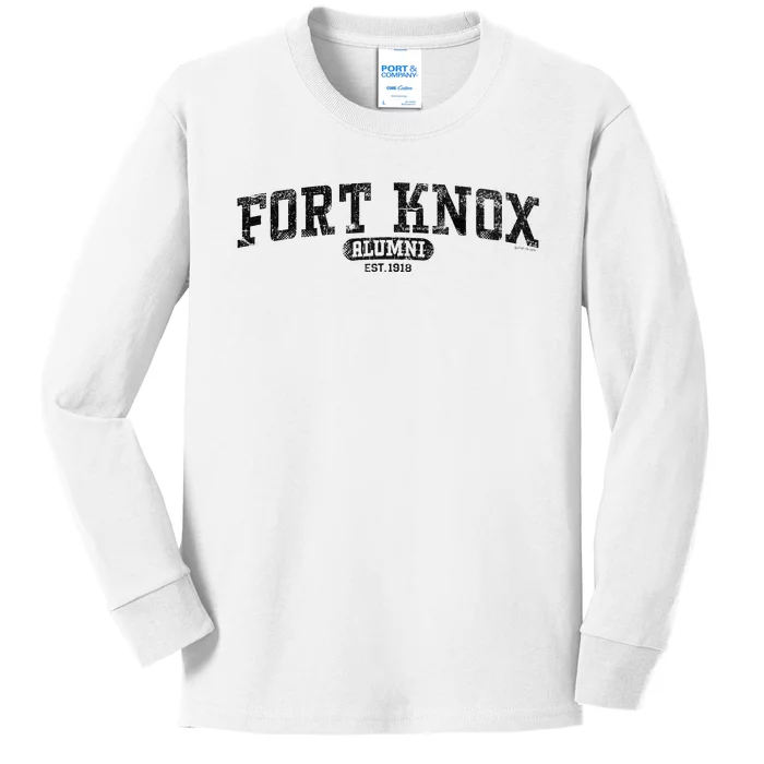 Fort Knox Alumni Retro Army Base Kentucky Kids Long Sleeve Shirt