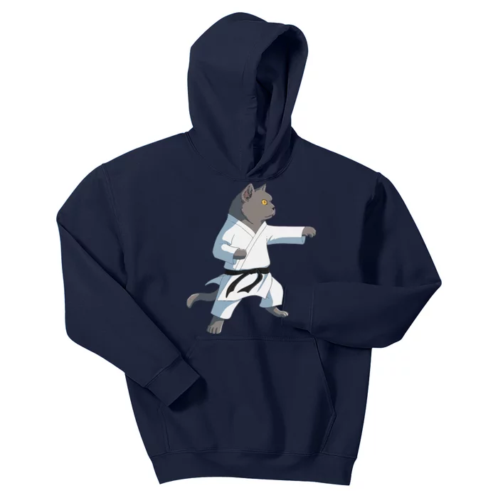 Funny Karate British Shorthair Cat Kids Hoodie