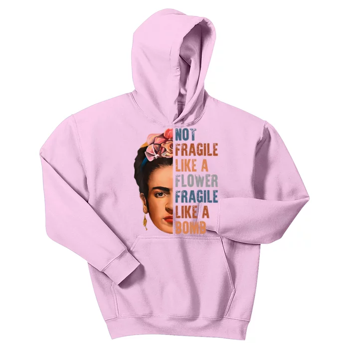 Frida Kahlo Be Like Her Not Fragile Flower Professor Kids Hoodie