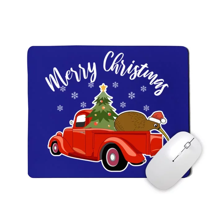 Funny Kiwi Bird Lover Xmas Santa Hat Red PickUp Truck Funny Gift Mousepad