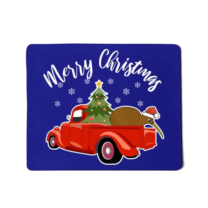 Funny Kiwi Bird Lover Xmas Santa Hat Red PickUp Truck Funny Gift Mousepad