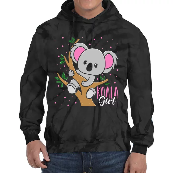 Funny Koala Bear Girl birthday Tie Dye Hoodie