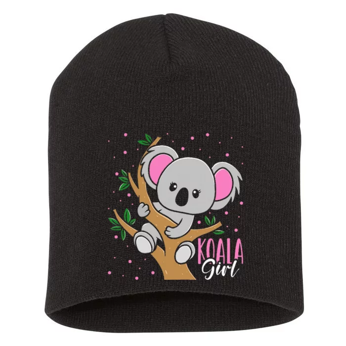 Funny Koala Bear Girl birthday Short Acrylic Beanie