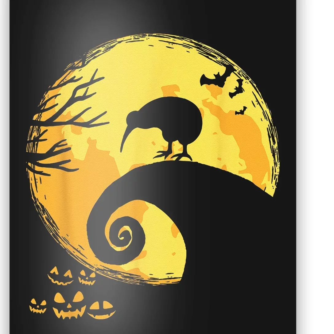 Funny Kiwi Bird And Moon Halloween Costume Poster