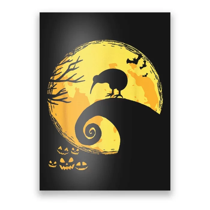 Funny Kiwi Bird And Moon Halloween Costume Poster