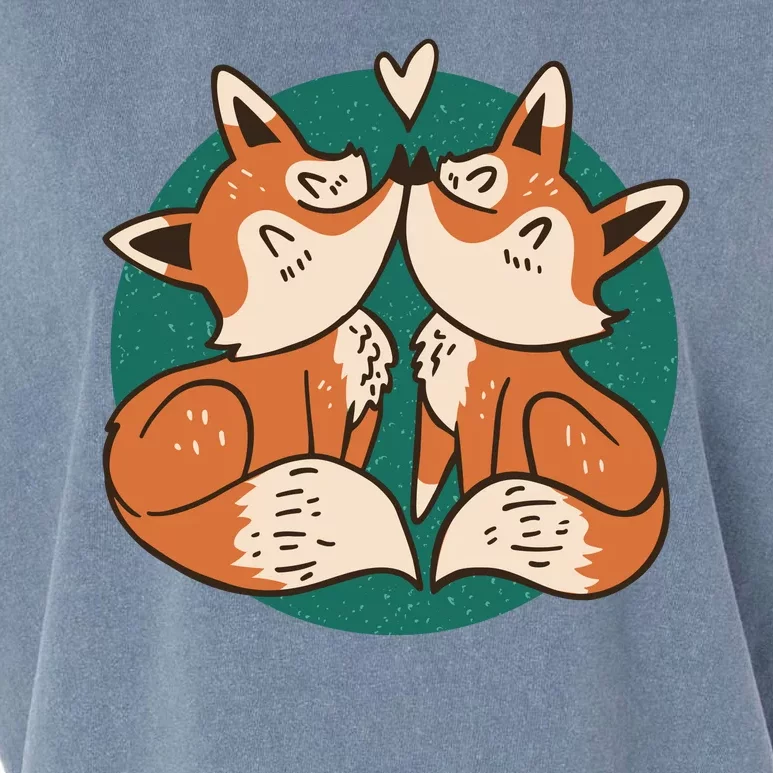 Foxes Kissing Cute Garment-Dyed Women's Muscle Tee