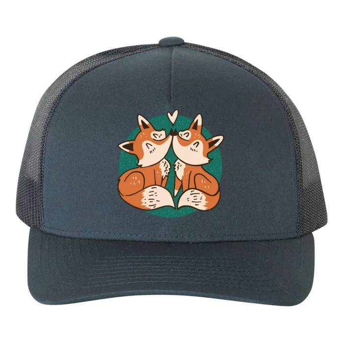 Foxes Kissing Cute Yupoong Adult 5-Panel Trucker Hat