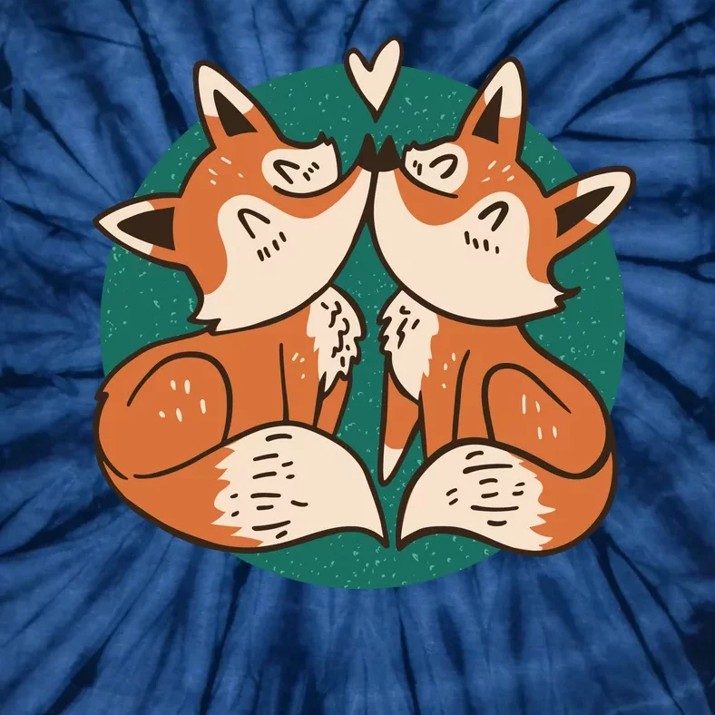 Foxes Kissing Cute Tie-Dye T-Shirt