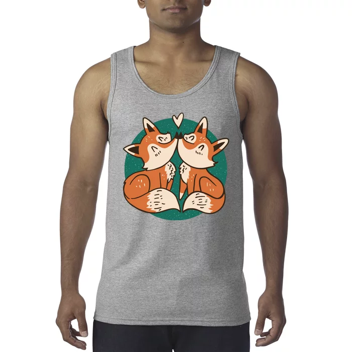 Foxes Kissing Cute Tank Top