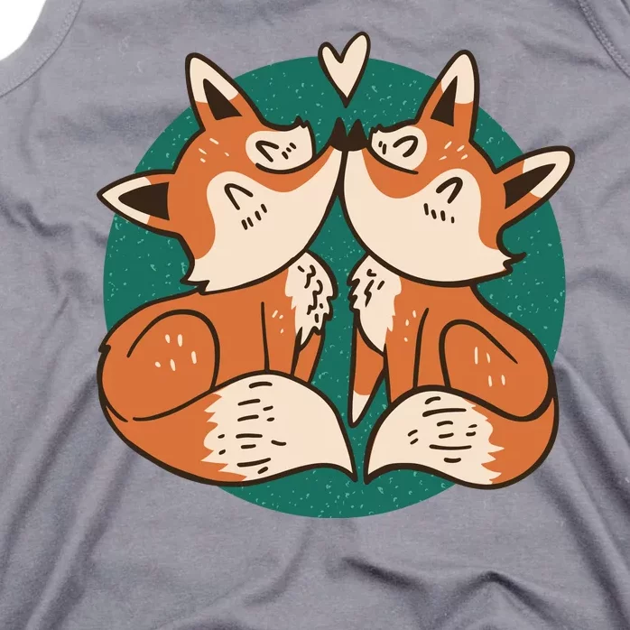 Foxes Kissing Cute Tank Top