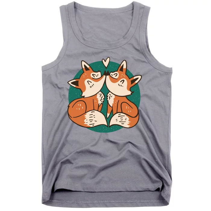 Foxes Kissing Cute Tank Top