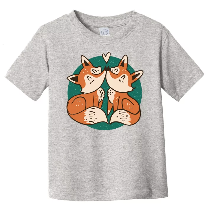 Foxes Kissing Cute Toddler T-Shirt