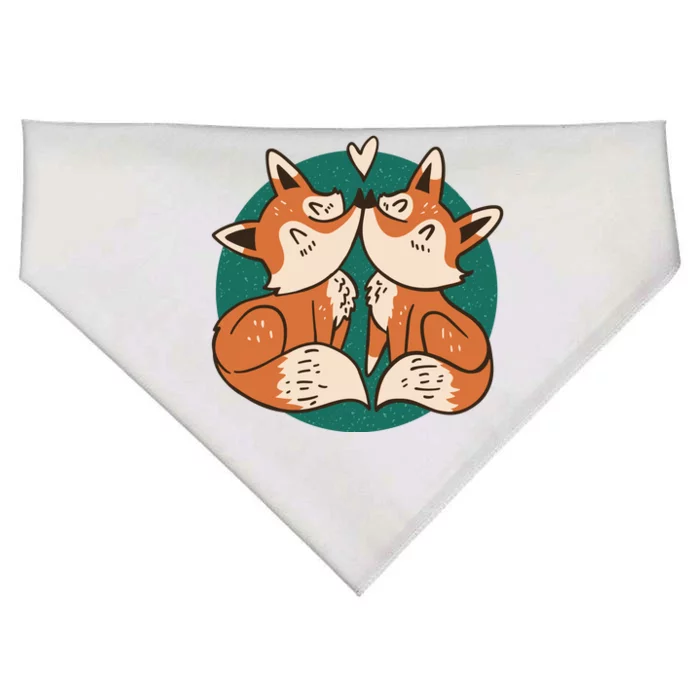 Foxes Kissing Cute USA-Made Doggie Bandana