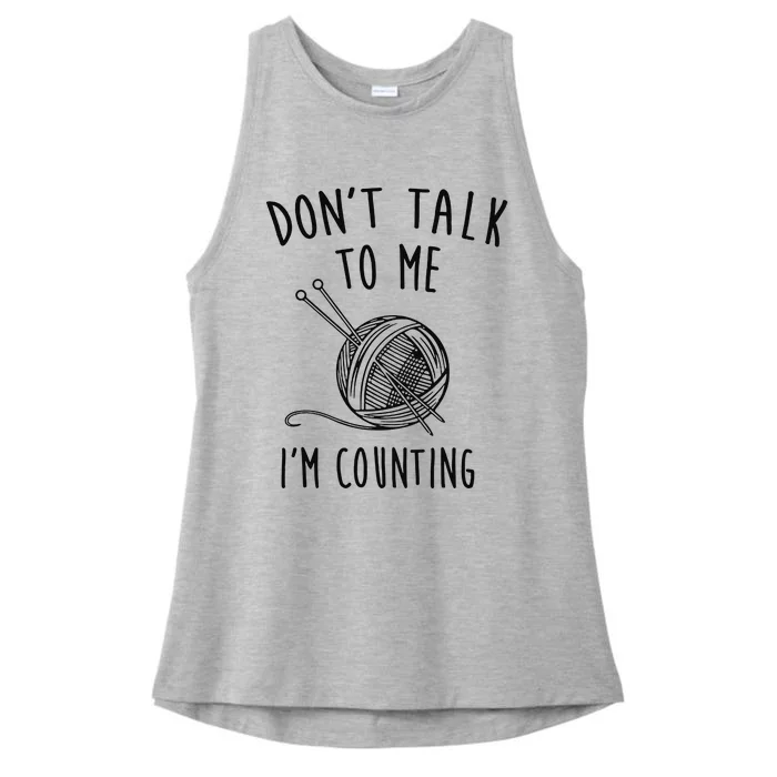 Funny Knitting Crochet Ladies Tri-Blend Wicking Tank