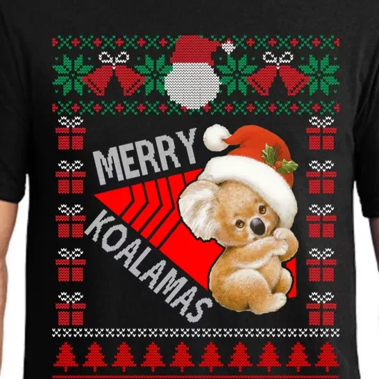 Funny Koala Christmas Lights Ugly Sweater Xmas Gift Pajama Set