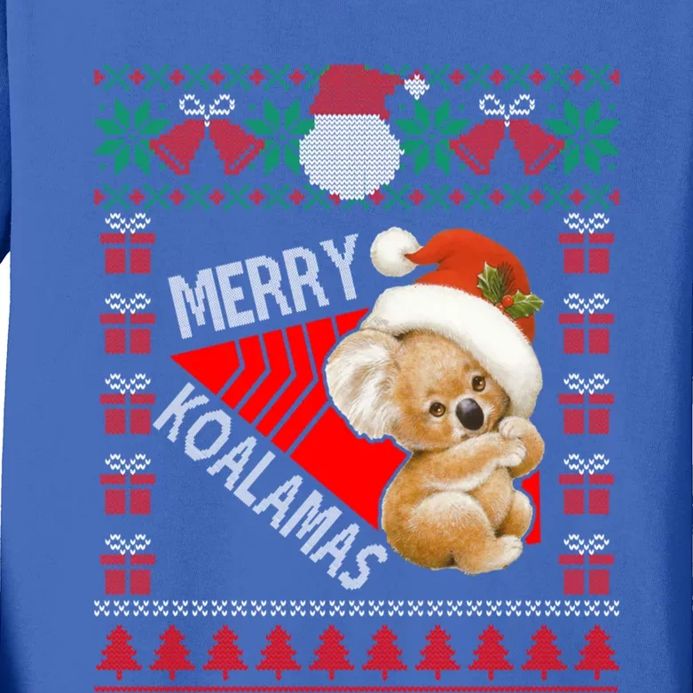 Funny Koala Christmas Lights Ugly Sweater Xmas Gift Kids Long Sleeve Shirt