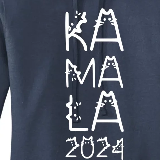 Funny Kamala Cat Lettering Less Cat Lady Gift Women's Pullover Hoodie