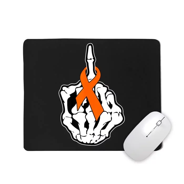 Fuck Kidney Cancer Awareness Middle Finger Orange Ribbon Mousepad