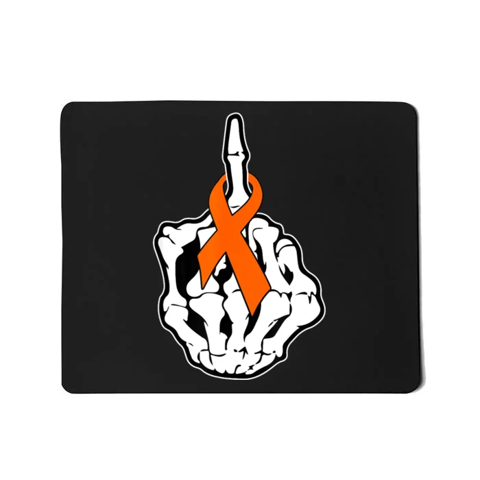 Fuck Kidney Cancer Awareness Middle Finger Orange Ribbon Mousepad