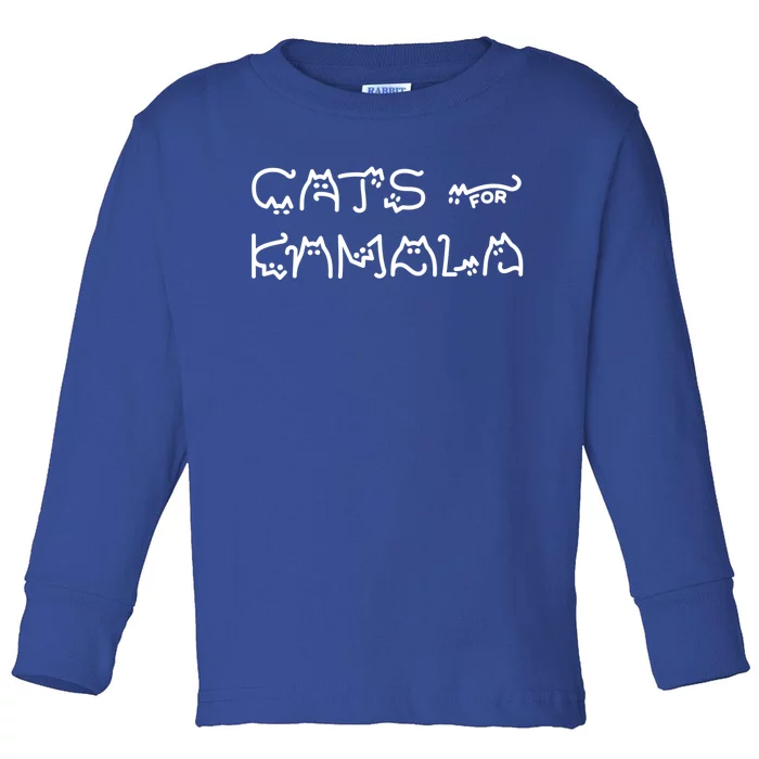 Funny Kamala Cat Typography Great Gift Toddler Long Sleeve Shirt