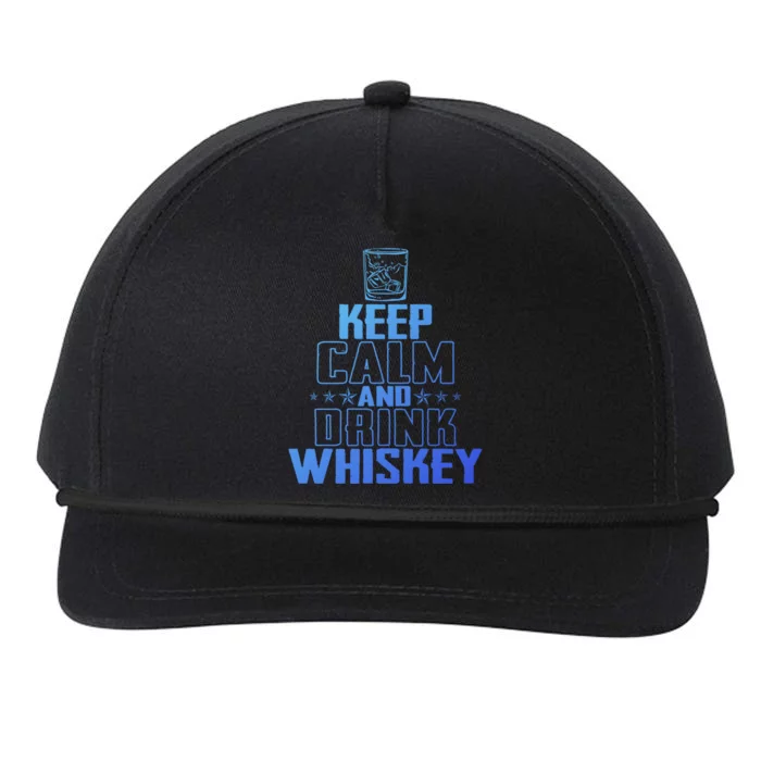 Funny Keep Calm And Whiskey Quote Whiskey Lover Adults Gift Snapback Five-Panel Rope Hat