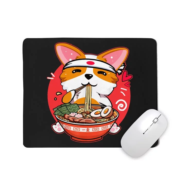 Funny Kawaii Corgi Ramen Cute Japanese Manga Anime Gift Dog Lovers Mousepad